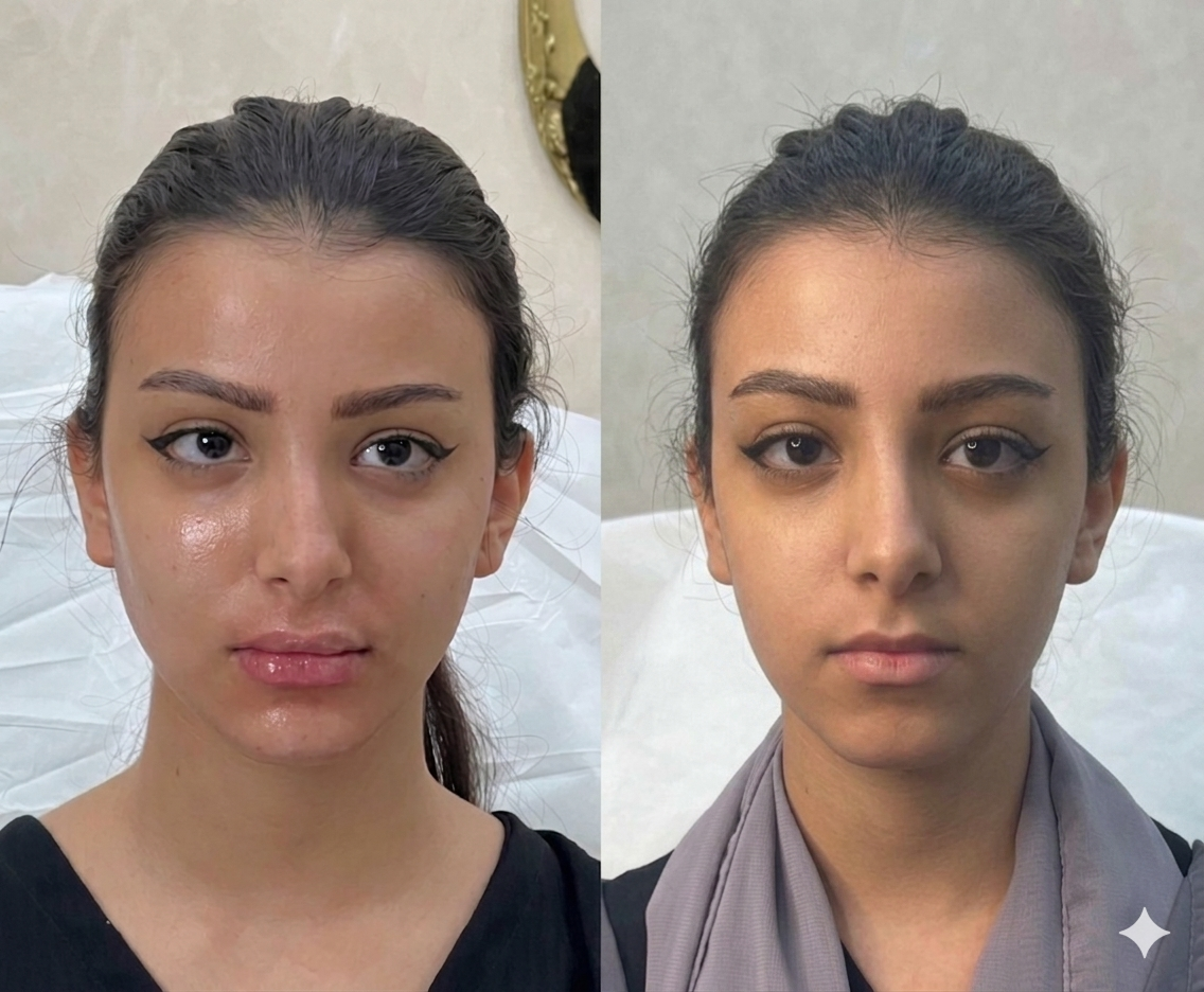 وجه نحيف قبل المكمل